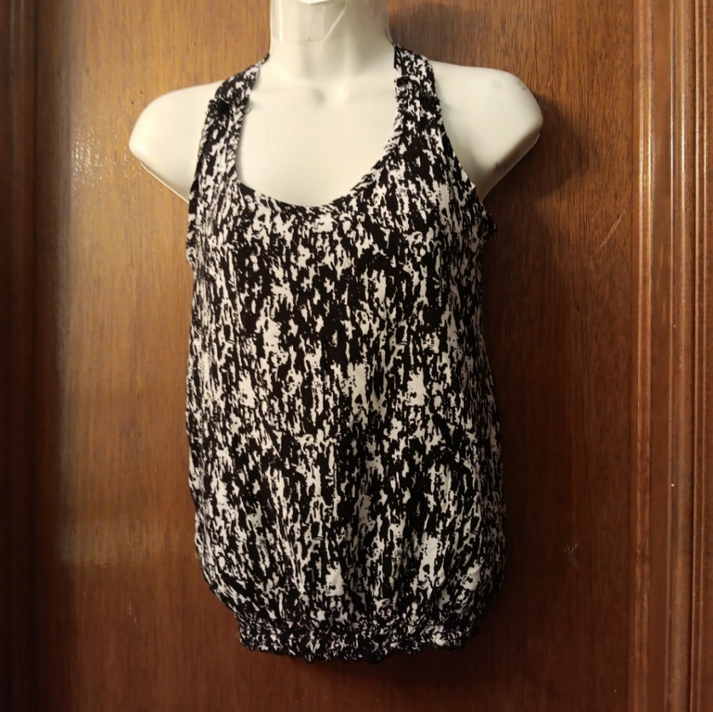 L8TER black and white razor back tank Small